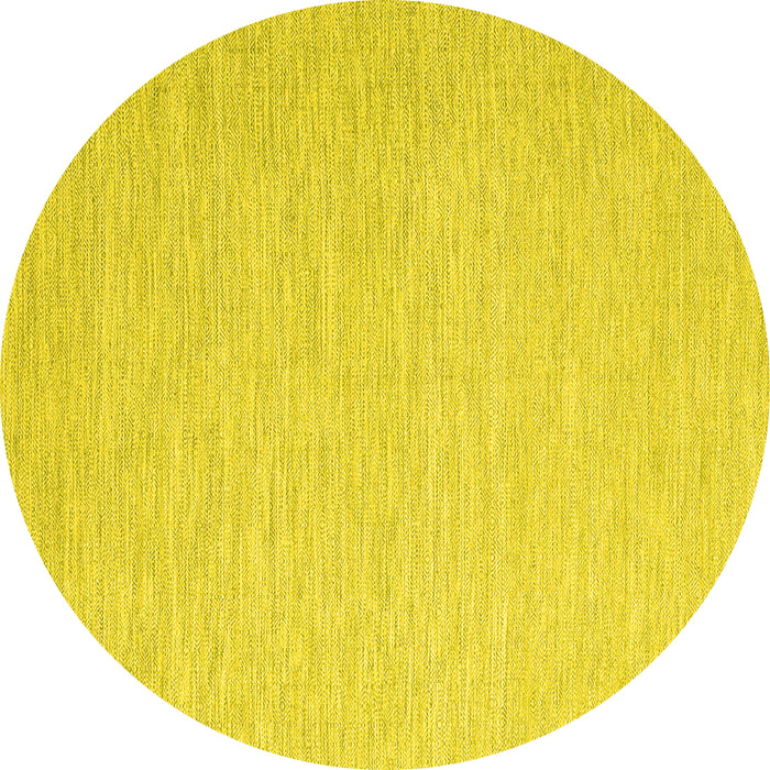 Round Machine Washable Abstract Yellow Contemporary Rug, wshcon2077yw