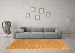 Machine Washable Abstract Orange Contemporary Area Rugs in a Living Room, wshcon2078org