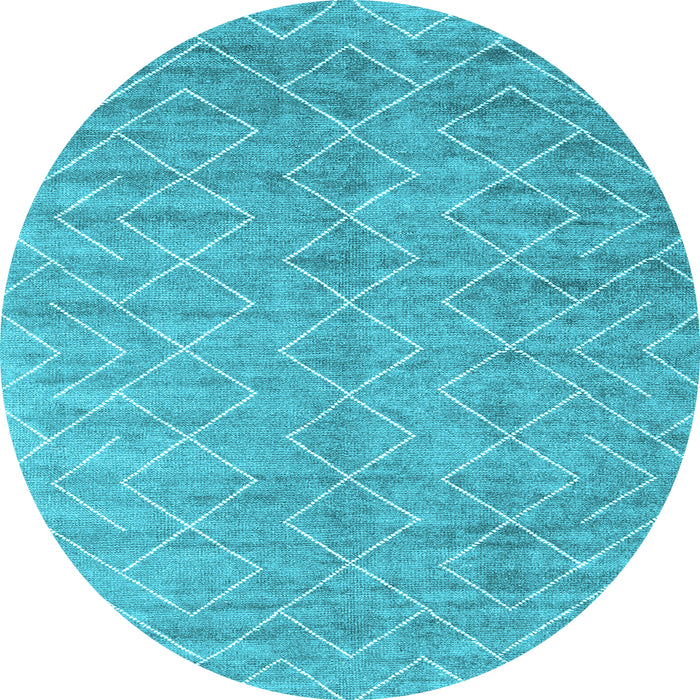 Round Machine Washable Abstract Light Blue Contemporary Rug, wshcon2078lblu