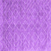 Square Machine Washable Abstract Purple Contemporary Area Rugs, wshcon2078pur