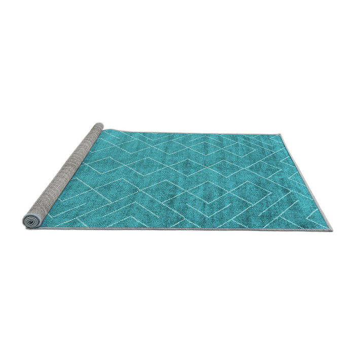 Sideview of Machine Washable Abstract Light Blue Contemporary Rug, wshcon2078lblu