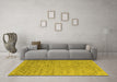 Machine Washable Abstract Yellow Contemporary Rug in a Living Room, wshcon2078yw