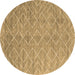 Round Abstract Brown Contemporary Rug, con2078brn