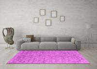 Machine Washable Abstract Pink Contemporary Rug, wshcon2078pnk