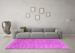 Machine Washable Abstract Pink Contemporary Rug in a Living Room, wshcon2078pnk