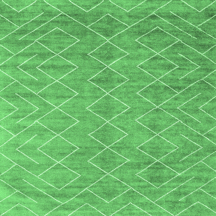 Square Abstract Emerald Green Contemporary Rug, con2078emgrn