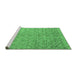 Sideview of Machine Washable Abstract Emerald Green Contemporary Area Rugs, wshcon2078emgrn