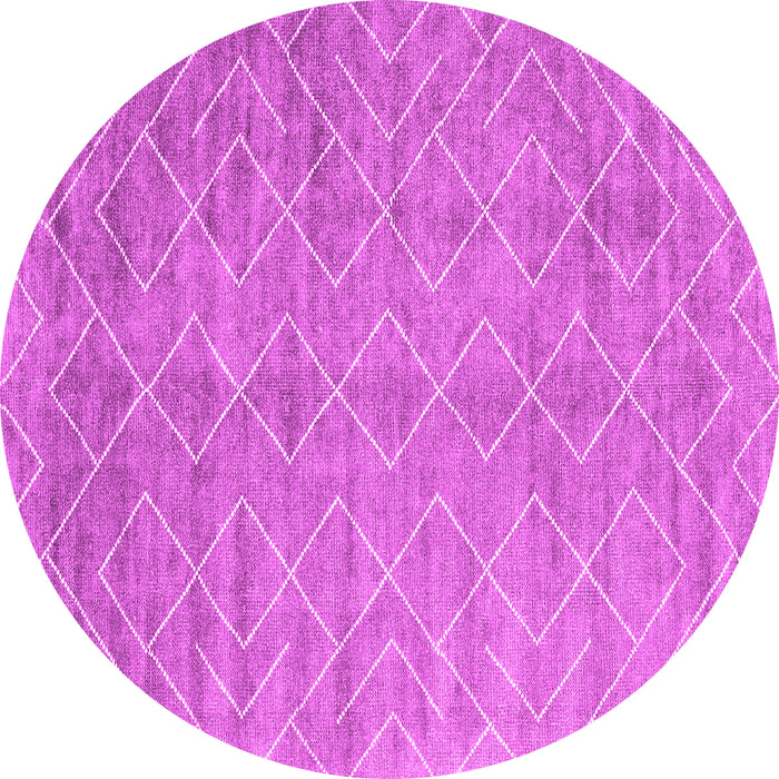 Round Abstract Pink Contemporary Rug, con2078pnk
