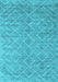 Abstract Light Blue Contemporary Rug, con2078lblu