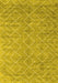 Machine Washable Abstract Yellow Contemporary Rug, wshcon2078yw