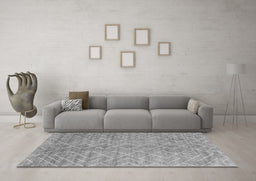 Machine Washable Abstract Gray Contemporary Rug in a Living Room,, wshcon2078gry