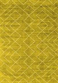 Abstract Yellow Contemporary Rug, con2078yw