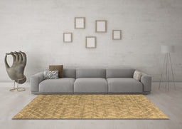 Machine Washable Abstract Brown Contemporary Rug in a Living Room,, wshcon2078brn