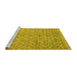 Sideview of Machine Washable Abstract Yellow Contemporary Rug, wshcon2078yw