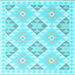 Square Southwestern Light Blue Country Rug, con2079lblu