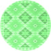 Round Southwestern Emerald Green Country Rug, con2079emgrn