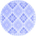 Round Southwestern Blue Country Rug, con2079blu