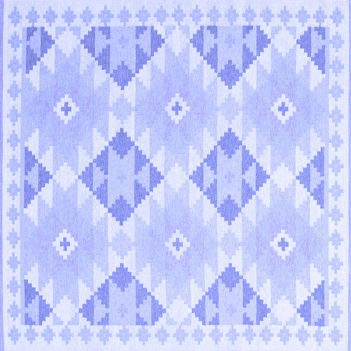Square Southwestern Blue Country Rug, con2079blu