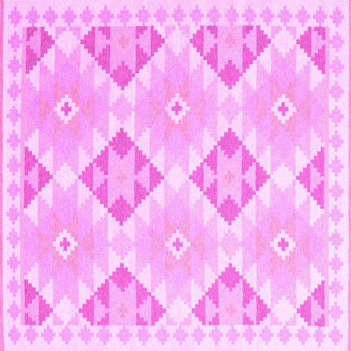 Square Southwestern Pink Country Rug, con2079pnk