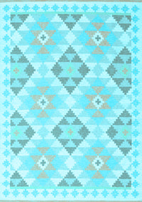 Southwestern Light Blue Country Rug, con2079lblu