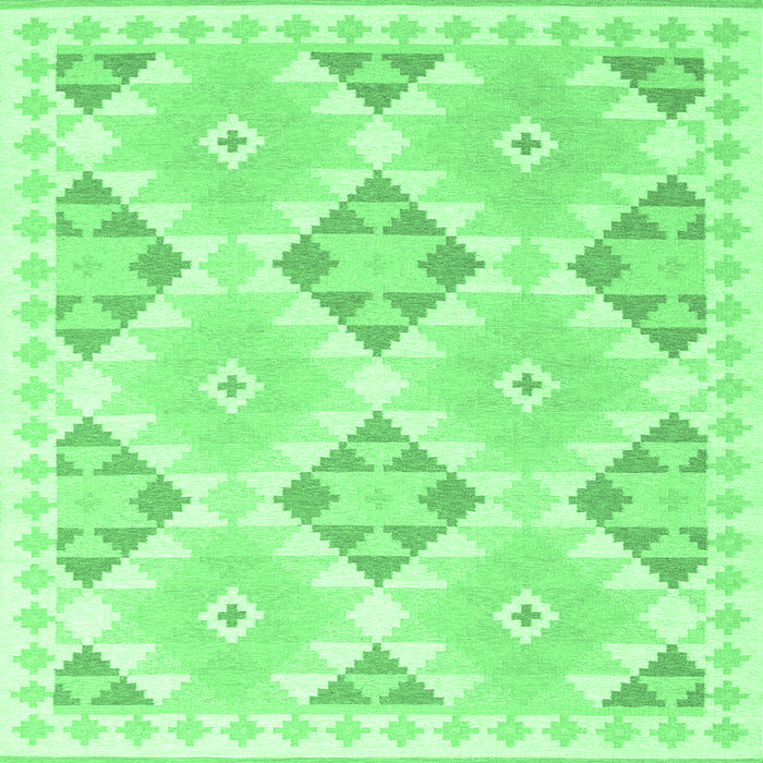 Square Southwestern Emerald Green Country Rug, con2079emgrn