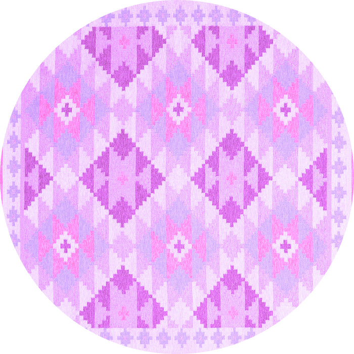 Round Southwestern Purple Country Rug, con2079pur