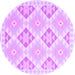 Round Southwestern Purple Country Rug, con2079pur