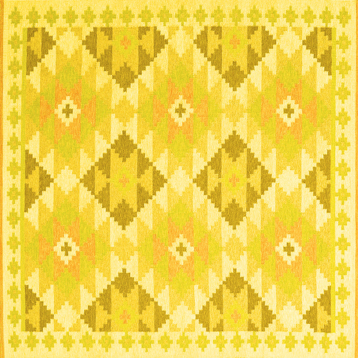 Square Southwestern Yellow Country Rug, con2079yw