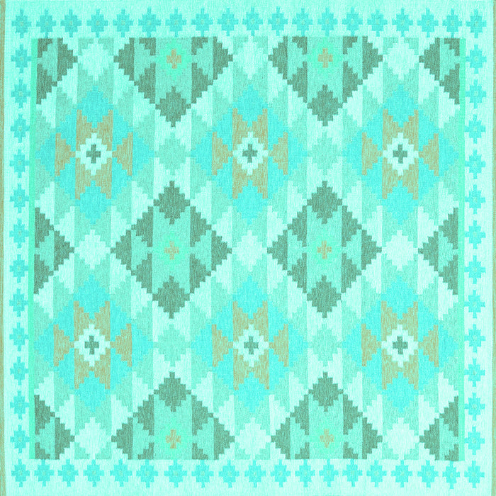 Square Southwestern Turquoise Country Rug, con2079turq