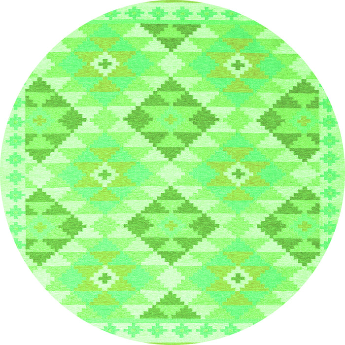 Square Southwestern Green Country Rug, con2079grn