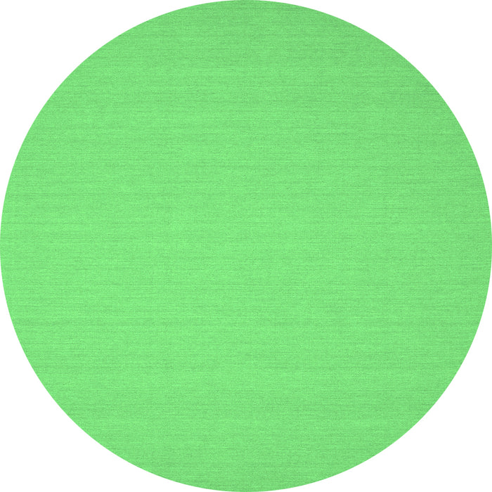 Round Machine Washable Solid Emerald Green Modern Area Rugs, wshcon207emgrn