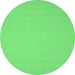 Round Machine Washable Solid Emerald Green Modern Area Rugs, wshcon207emgrn