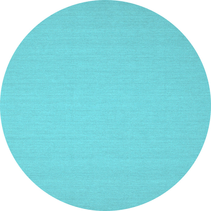 Round Machine Washable Solid Light Blue Modern Rug, wshcon207lblu