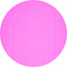 Round Solid Pink Modern Rug, con207pnk