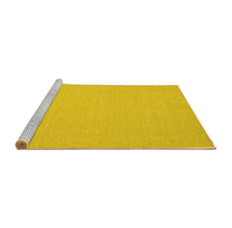 Sideview of Machine Washable Solid Yellow Modern Rug, wshcon207yw