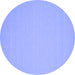 Round Solid Blue Modern Rug, con207blu