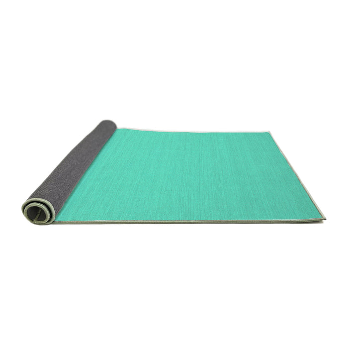 Sideview of Solid Turquoise Modern Rug, con207turq