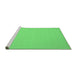 Sideview of Machine Washable Solid Emerald Green Modern Area Rugs, wshcon207emgrn