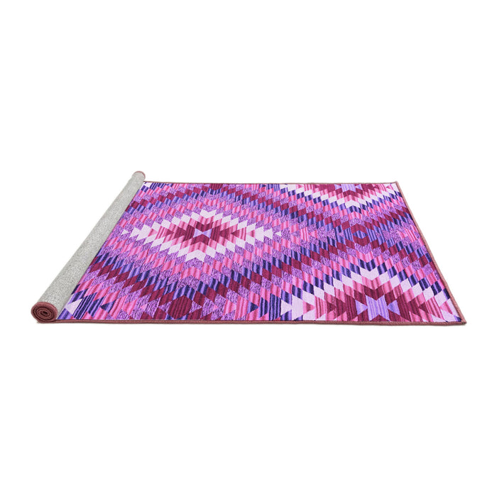 Sideview of Machine Washable Southwestern Purple Country Area Rugs, wshcon2080pur
