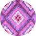 Round Southwestern Purple Country Rug, con2080pur