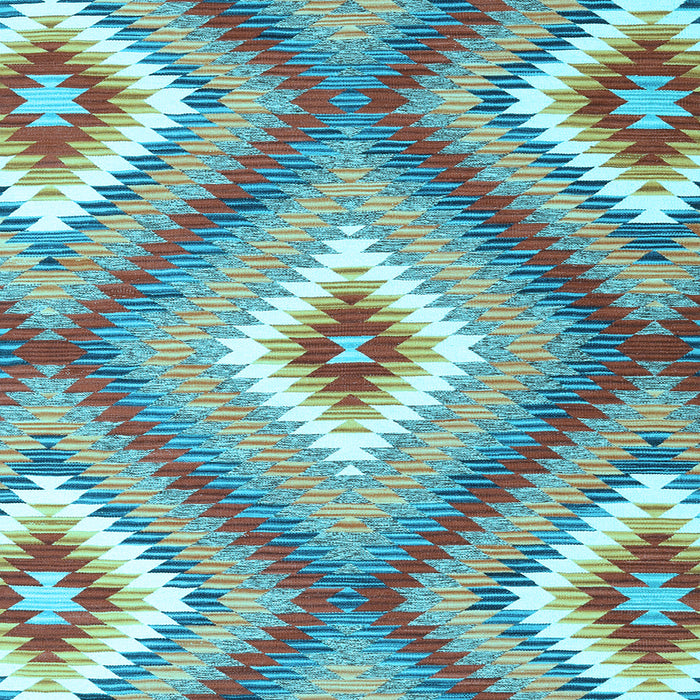 Square Machine Washable Southwestern Light Blue Country Rug, wshcon2080lblu
