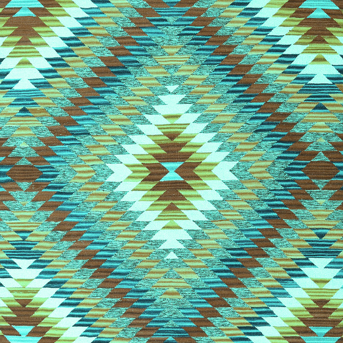 Machine Washable Southwestern Turquoise Country Area Rugs, wshcon2080turq