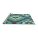 Sideview of Machine Washable Southwestern Light Blue Country Rug, wshcon2080lblu