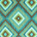 Square Machine Washable Southwestern Turquoise Country Area Rugs, wshcon2080turq