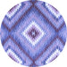 Round Southwestern Blue Country Rug, con2080blu