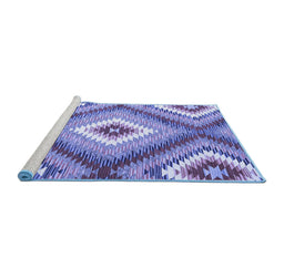 Sideview of Machine Washable Southwestern Blue Country Rug, wshcon2080blu