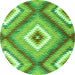 Square Southwestern Green Country Rug, con2080grn