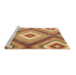 Sideview of Machine Washable Southwestern Brown Country Rug, wshcon2080brn