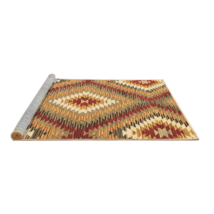Sideview of Machine Washable Southwestern Brown Country Rug, wshcon2080brn