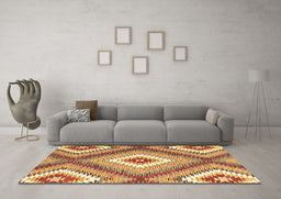 Machine Washable Southwestern Brown Country Rug in a Living Room,, wshcon2080brn